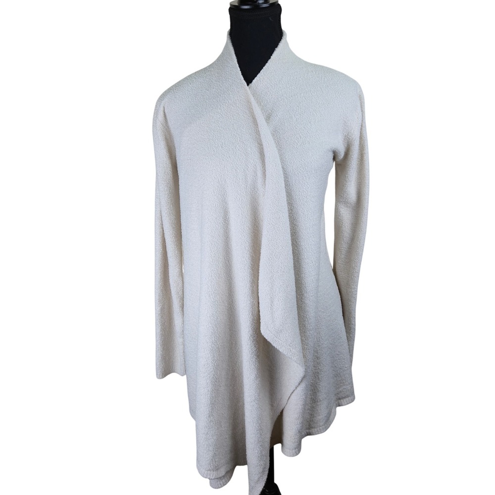 Barefoot Dreams CozyChic Lite Knit‎ Open Front Cardigan Neutral S/M Cream Cozy